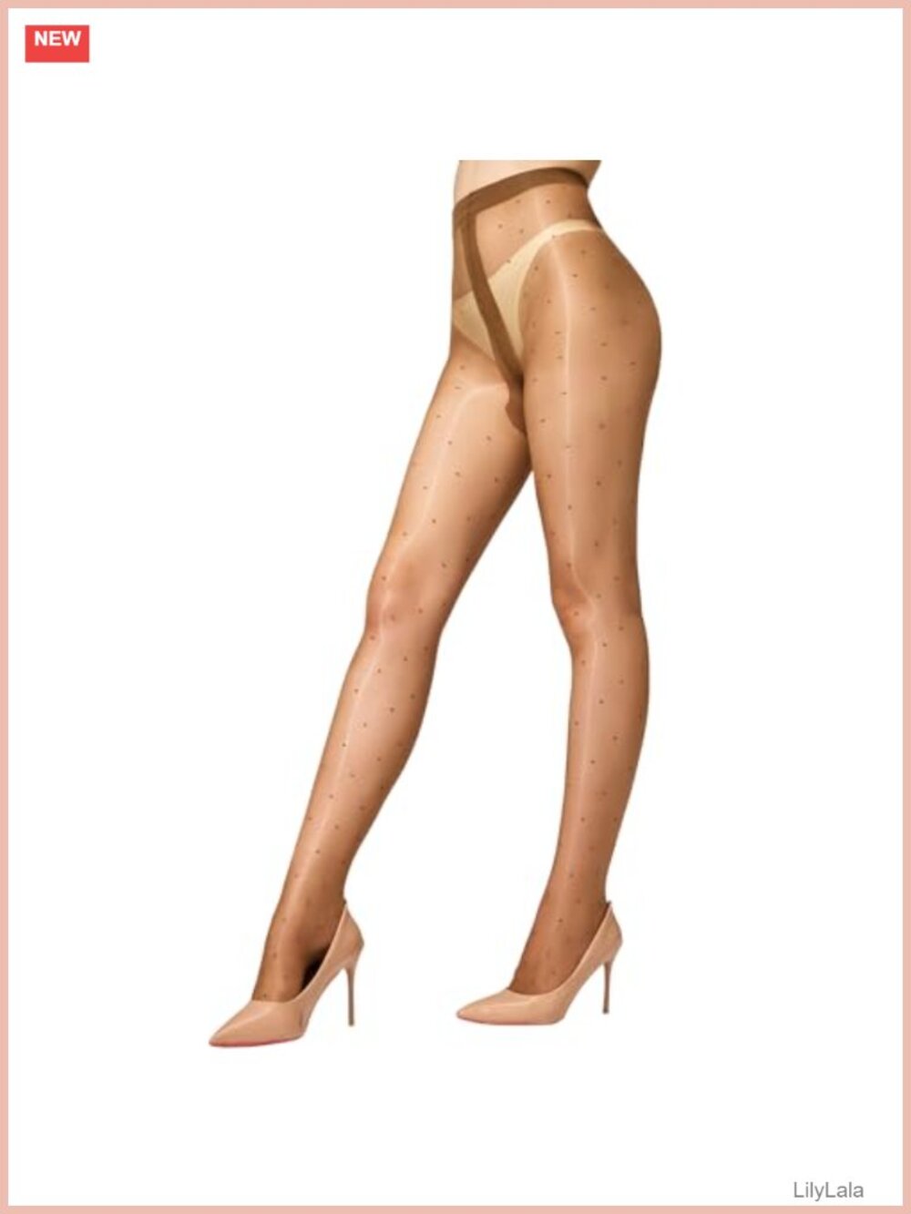 Shiny Sheer Polka Dot Tights 20D High Waist Hosiery